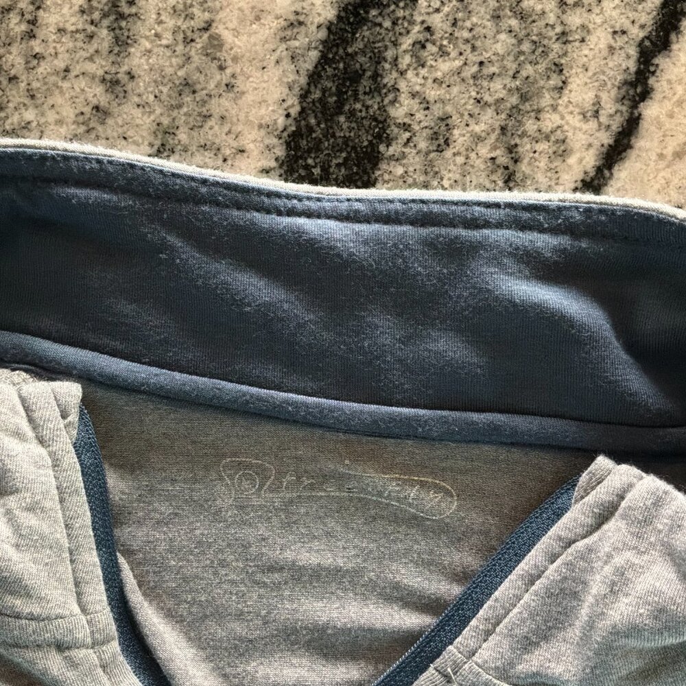 Free Fly men's Bamboo Flex gray/navy quarter zip size Large - Picture 10 of 12